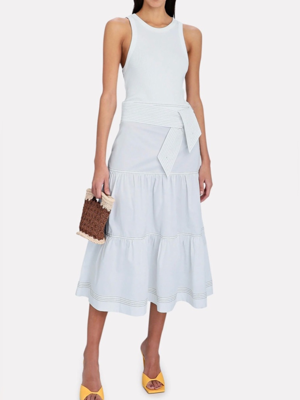 VERONICA BEARD
Austyn white Tie-Waist Cotton-Blend
Midi Dress
$398 S